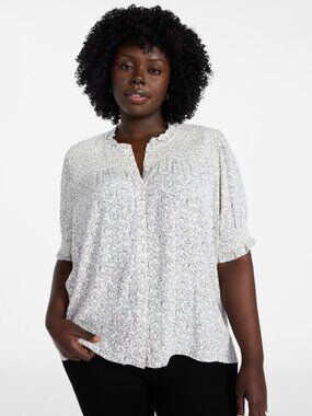 Terra and Sky Ruffle Sleeve Blouse